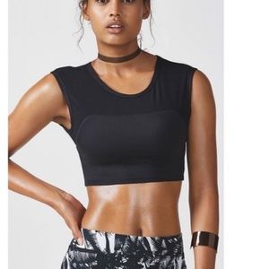 Fabletics black crop top size xs